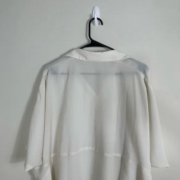 HATCH The Notched Blouse Cream One Size Deep VNeck Dolman Elbow Sleeve Maternity - Picture 4 of 8